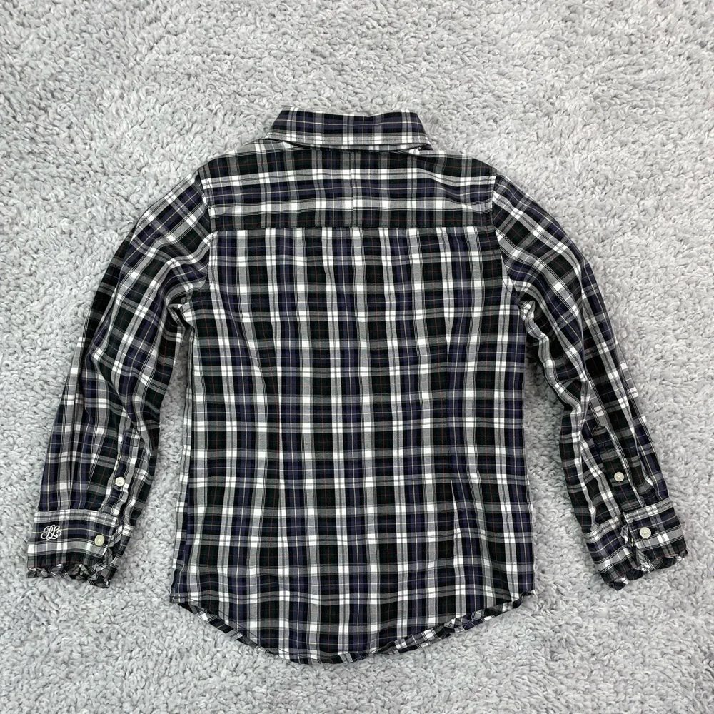 Ralph Lauren Shirt Girls 5 Button Up Plaid Chic Details Polished Preppy Vintage